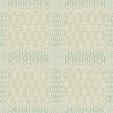 Grey & Green Commercial Geometric Patchwork Wallpaper