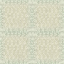 Grey & Green Commercial Geometric Patchwork Wallpaper