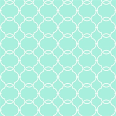 Grey & Green Commercial Linked Trellis Wallpaper