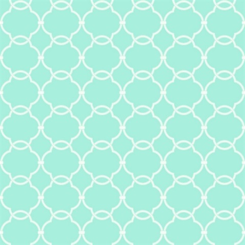 Grey & Green Commercial Linked Trellis Wallpaper