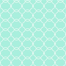 Grey & Green Commercial Linked Trellis Wallpaper