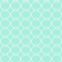 Grey & Green Commercial Linked Trellis Wallpaper