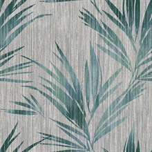Grey & Green Commercial Tropical Leaf Wallpaper