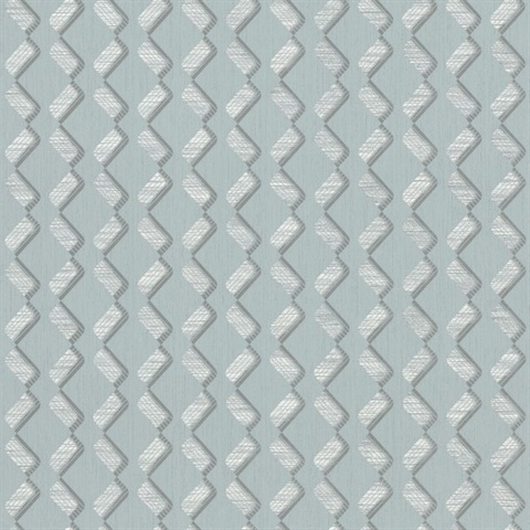 Grey Green ZigZag Glitter Optical Illusion Wallpaper