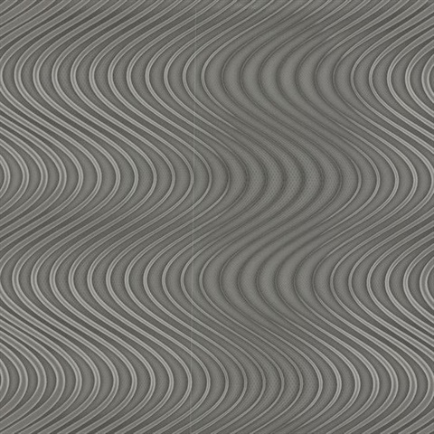 Grey Grey & Charcoal Ocean Swell Wallpaper