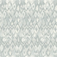 Grey Ikat Boho Ethnic Wallpaper