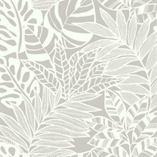 Grey Jungle Leaves Wallpaper