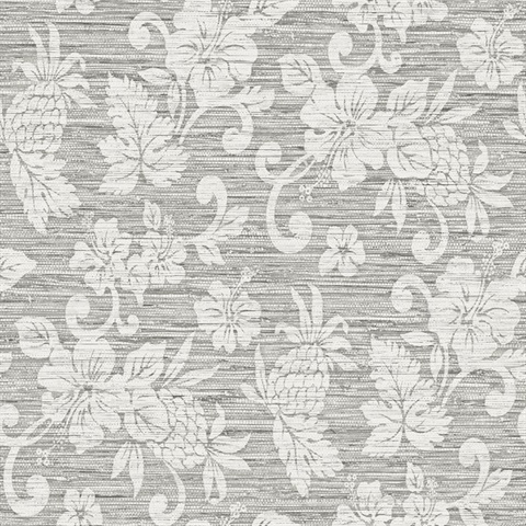 Grey Juno Island Floral Wallpaper