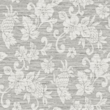 Grey Juno Island Floral Wallpaper