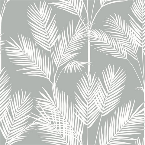 Grey King Palm Leaf Silhouette Wallpaper