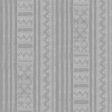 Grey Kotobi Trical Textile Wallpaper