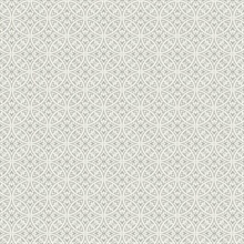 Grey Lacey Geometric Interlocking Circles Prepasted Wallpaper