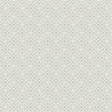 Grey Lacey Geometric Interlocking Circles Prepasted Wallpaper