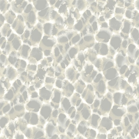 Grey Leopard Skin Watercolor Rosettes Wallpaper
