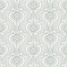 Grey Lotus Palm Paisley Wallpaper