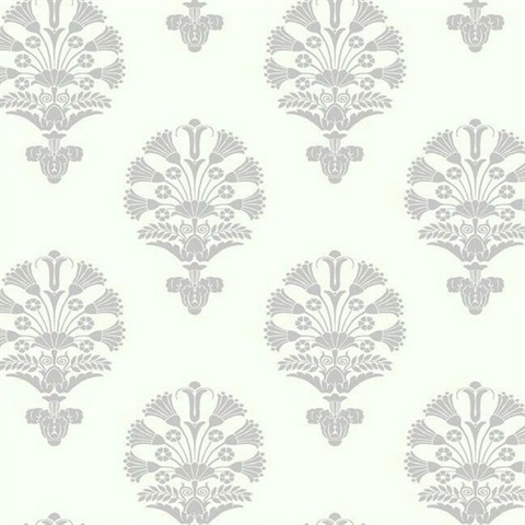 Grey Luxor Medallion Traditional Wallpaper