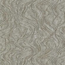 Grey Marble Textured Swirl Wallpaper