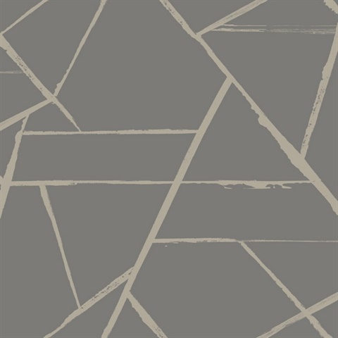 Grey Metallic Abstract Intersect Geometric Line Wallpaper