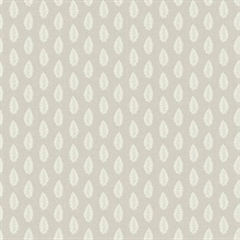 Grey Modern Leaf Stripe On Linen Wallpaper