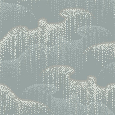 Grey Moonlight Pearls Metallic Dots Wallpaper