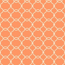 Grey & Orange Commercial Linked Trellis Wallpaper