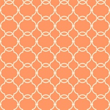 Grey & Orange Commercial Linked Trellis Wallpaper