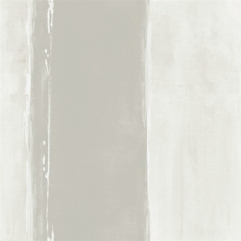 Grey Painterly Ink Wash Stripe Wallpaper