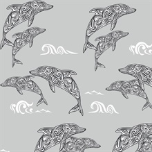 Grey Paisley Dolphin Wallpaper