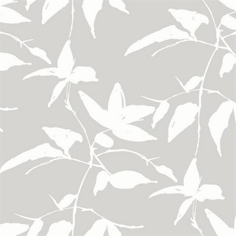 Grey Persimmon Leaf Wallpaper
