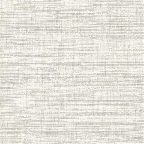 Grey Plain Crosshatch Linen Textile String Wallpaper