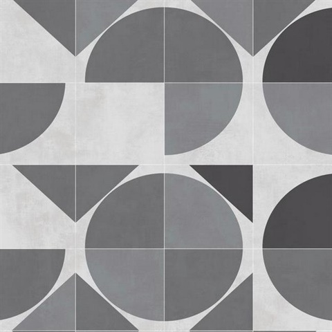 Grey Radius Geometric Wallpaper