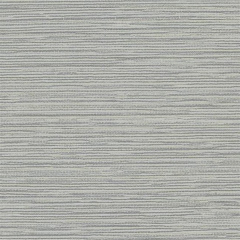 Grey Ramie Faux Weave Horizontal Textured Wallpaper