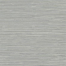 Grey Ramie Faux Weave Horizontal Textured Wallpaper