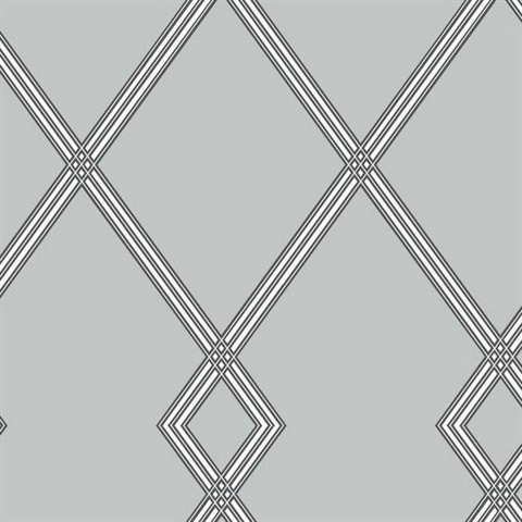 Grey Ribbon Stripe Trellis