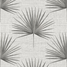 Grey Richmond Palm Faux Grasscloth Wallpaper