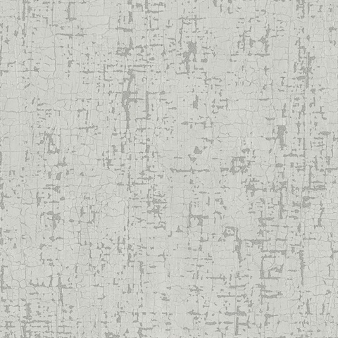 Grey & Silver Faux Cracked Stone Wallpaper