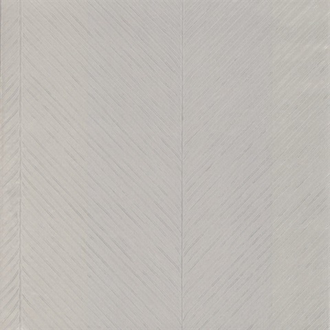 Grey &amp; Silver Palm Chevron Leaf Textured Wallpaper