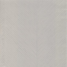 Grey &amp; Silver Palm Chevron Leaf Textured Wallpaper