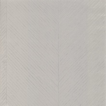 Grey &amp;amp; Silver Palm Chevron Leaf Textured Wallpaper