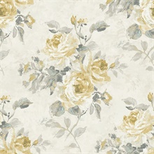 Grey, Silver & Yellow Commercial In Bloom Wallpaper