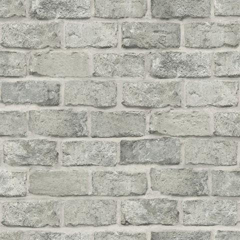 Grey Stretcher Brick Peel and Stick Wallpaper