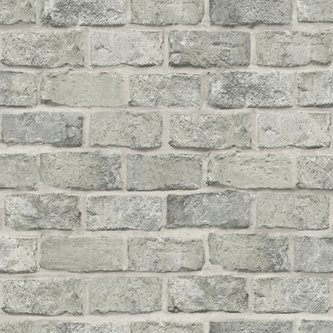 Grey Stretcher Brick Peel & Stick Temporary Removable Wallpaper