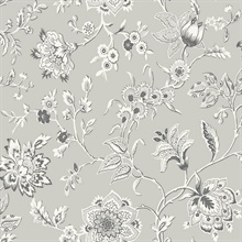 Grey Sutton Floral Branch Wallpaper