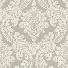 Grey Tapestry Acanthus Damask Wallpaper
