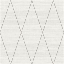 Grey & Taupe Geometric Diamond Textured Linen Background Wallpaper