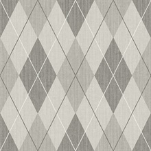 Grey, Taupe & White Textured Argyle Wallpaper