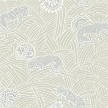 Grey &amp; TaupeTibetan Tigers Wallpaper