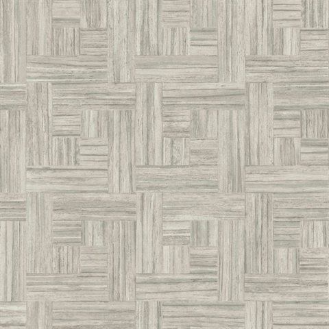 Grey Tesselle Faux Concrete Textured Parquet Wallpaper