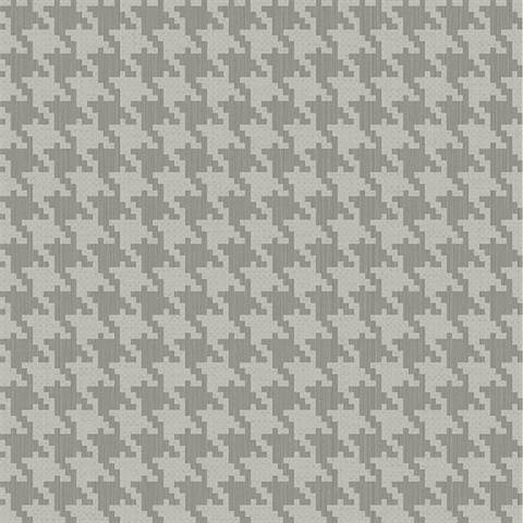 Grey Textured Small Houndstooth Wallpaper