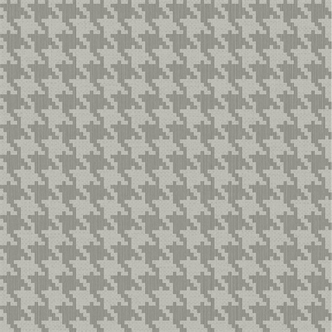 Grey Textured Small Houndstooth Wallpaper